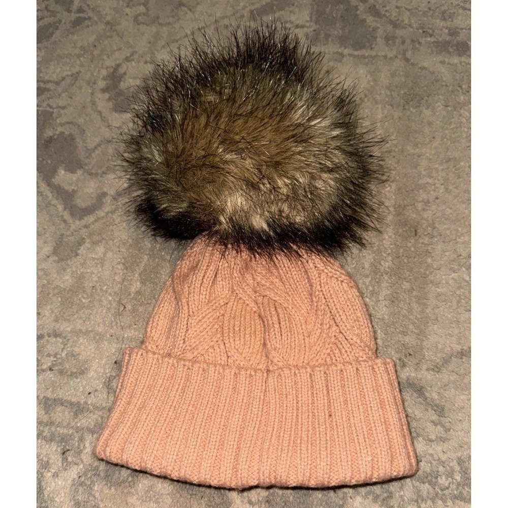 The North Face Youth Girls Pom Beanie Winter Warm Hat Peach